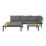 LOUNGE SET stof acacia massief ijzer thumbnail 3