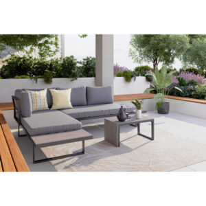 LOUNGESET stof aluminium