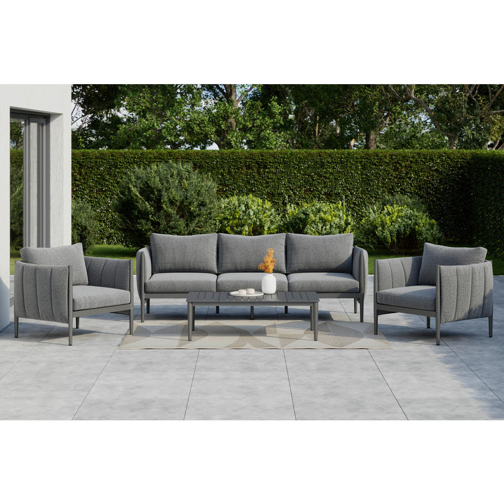LOUNGESET stof aluminium