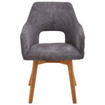 STOELEN, hout, textiel antraciet, eiken kleuren thumbnail 2