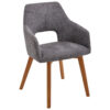 STOELEN, hout, textiel antraciet, eiken kleuren