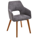 STOELEN, hout, textiel antraciet, eiken kleuren thumbnail 1