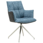 STOELEN, metaal, textiel antraciet, blauw thumbnail 1