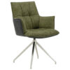 STOELEN, metaal, textiel antraciet, groen
