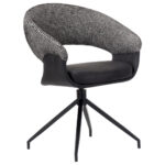 STOELEN, metaal, textiel zwart, wit thumbnail 1