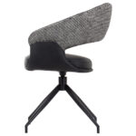 STOELEN, metaal, textiel zwart, wit thumbnail 4