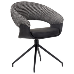 STOELEN, metaal, textiel zwart, wit