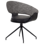 STOELEN, metaal, textiel zwart, wit thumbnail 5