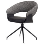STOELEN, metaal, textiel zwart, wit thumbnail 6