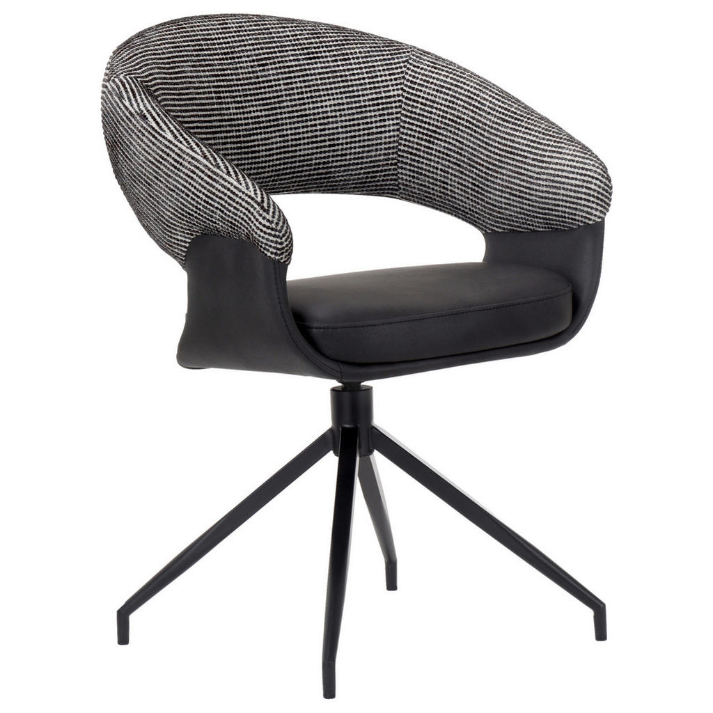 STOELEN, metaal, textiel zwart, wit