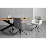 STOELEN, metaal, textiel zwart, wit thumbnail 3