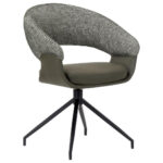 STOELEN, metaal, textiel groen, zwart, wit thumbnail 1