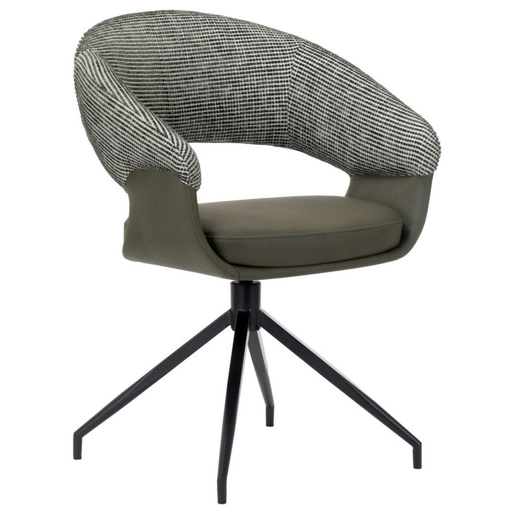 STOELEN, metaal, textiel groen, zwart, wit