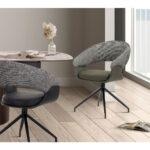 STOELEN, metaal, textiel groen, zwart, wit thumbnail 2