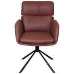 STOELEN, metaal, textiel zwart, gebrand bruin thumbnail 2