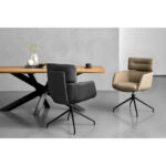 STOELEN, metaal, bruingrijs leer thumbnail 4