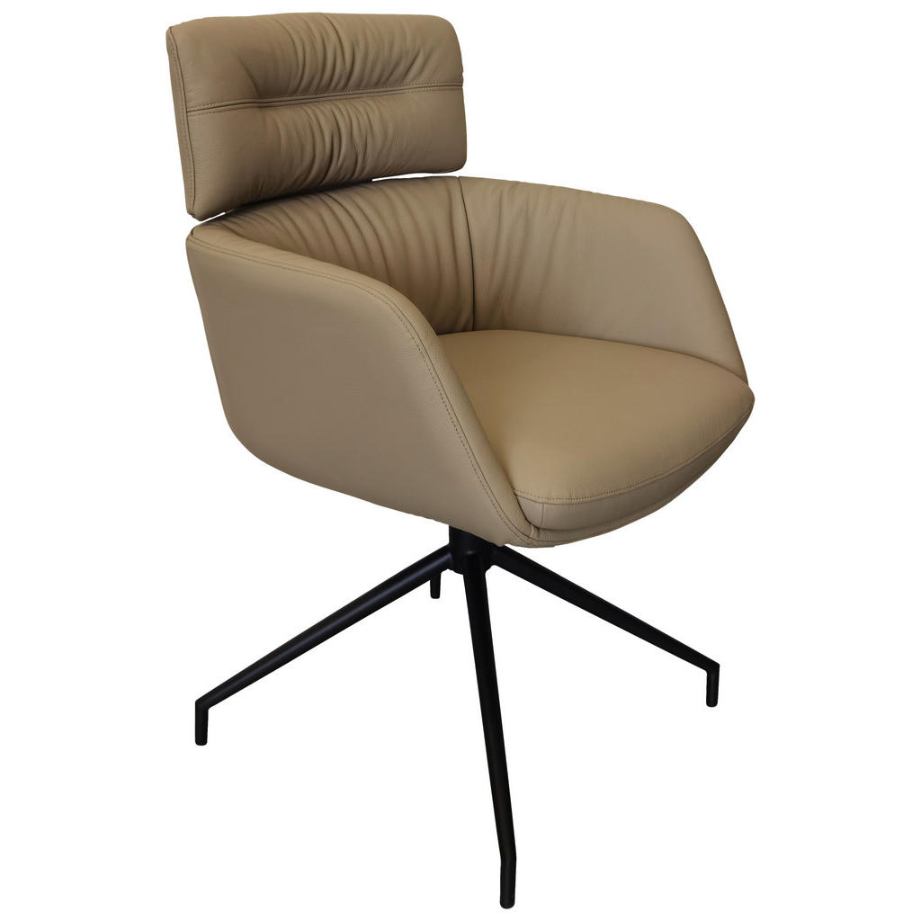 STOELEN, metaal, bruingrijs leer