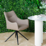 STOELEN, metaal, leer, zwart, bruingrijs thumbnail 2