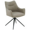 STOELEN, metaal, leer, zwart, bruingrijs