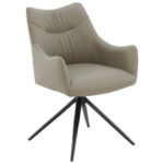 STOELEN, metaal, leer, zwart, bruingrijs thumbnail 1