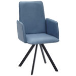 STOELEN, metaal, textiel zwart, lichtblauw thumbnail 1