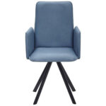 STOELEN, metaal, textiel zwart, lichtblauw thumbnail 4