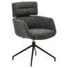 STOELEN, metaal, textiel zwart, donkergrijs