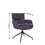 STOELEN, metaal, textiel zwart, donkergrijs thumbnail 3