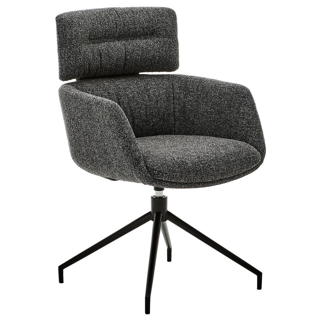 STOELEN, metaal, textiel zwart, donkergrijs