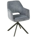 STOELEN, metaal, textiel zwart, donkergrijs thumbnail 1