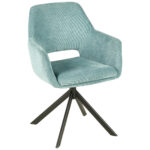 STOELEN, metaal, textiel zwart, turkoois thumbnail 1