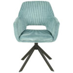 STOELEN, metaal, textiel zwart, turkoois thumbnail 3