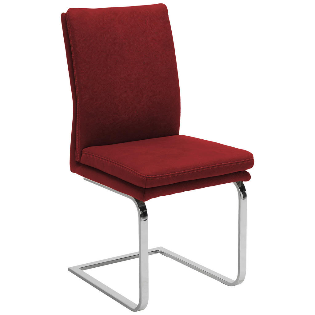 SCHOMMELSTOEL, metaal, chroomtextiel, bordeauxrood