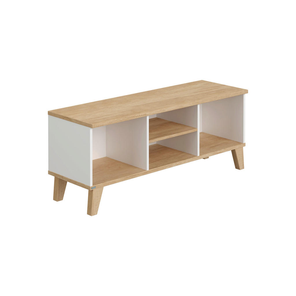 LAGE KAST wit, eikenkleur
