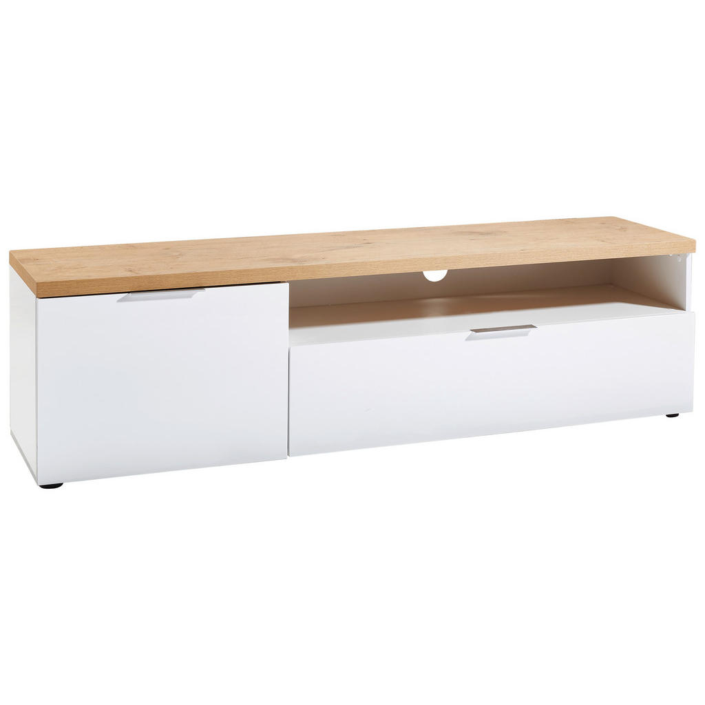 LAGE KAST wit, eikenkleur