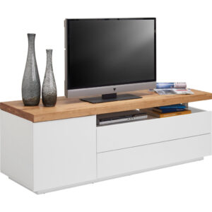 LAGE KAST wit, eikenkleur