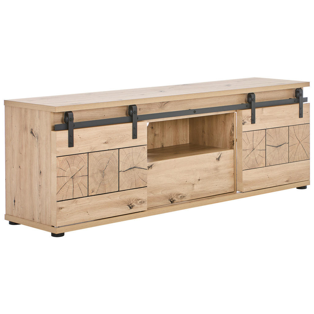 LAGE KAST zwart, eikenkleur
