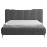 GESTOFFEERD BED 180 cm x 200 cm, hout, textiel, houtmateriaal antraciet thumbnail 3