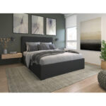 GESTOFFEERDE BEDDEN x , materiaal hout antraciet thumbnail 5
