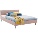 GESTOFFEERD BED 120 cm x 200 cm, antiekroze textiel thumbnail 2