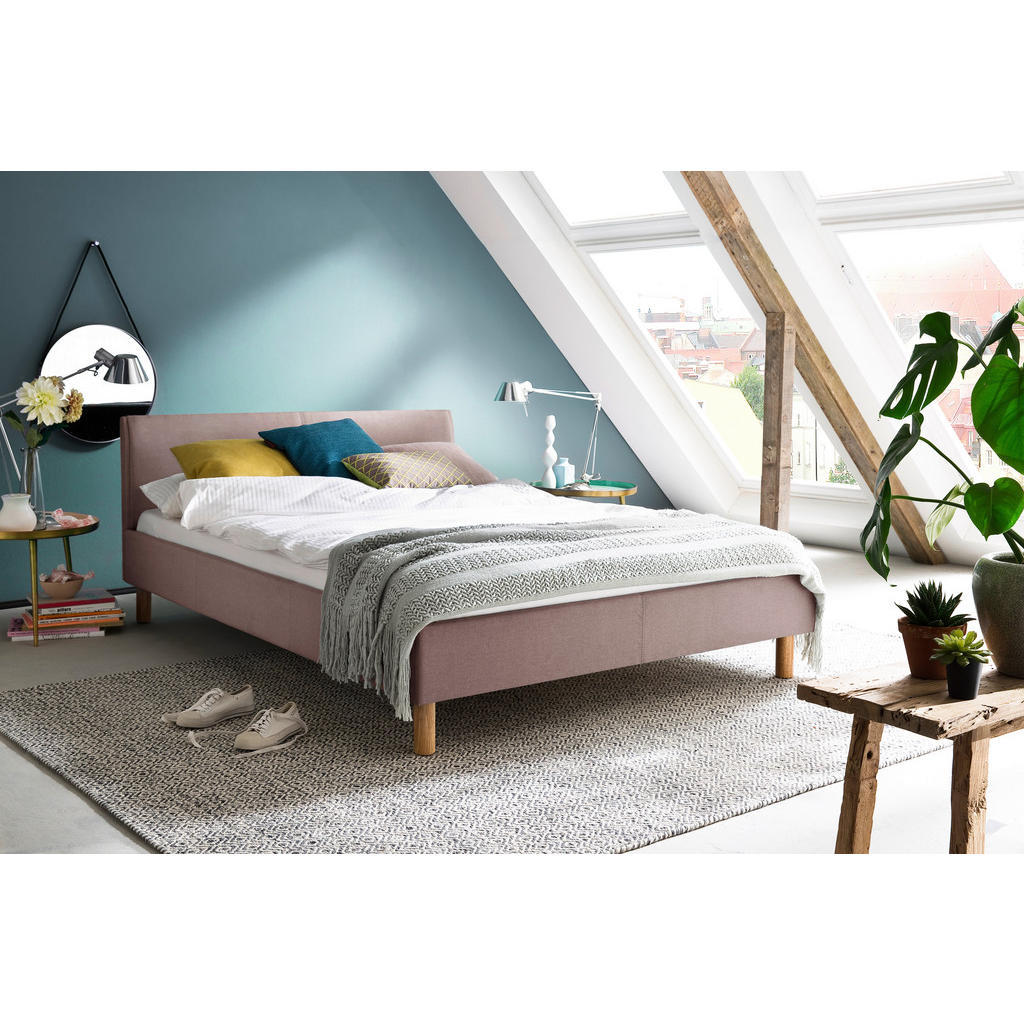 GESTOFFEERD BED 120 cm x 200 cm, antiekroze textiel