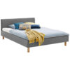 GESTOFFEERD BED 120 cm x 200 cm, lichtgrijs textiel