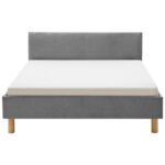 GESTOFFEERD BED 120 cm x 200 cm, lichtgrijs textiel thumbnail 3