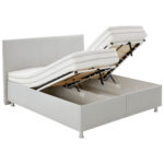 GESTOFFEERD BED 180 cm x 200 cm, wit textiel thumbnail 2