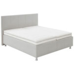 GESTOFFEERD BED 180 cm x 200 cm, wit textiel thumbnail 1