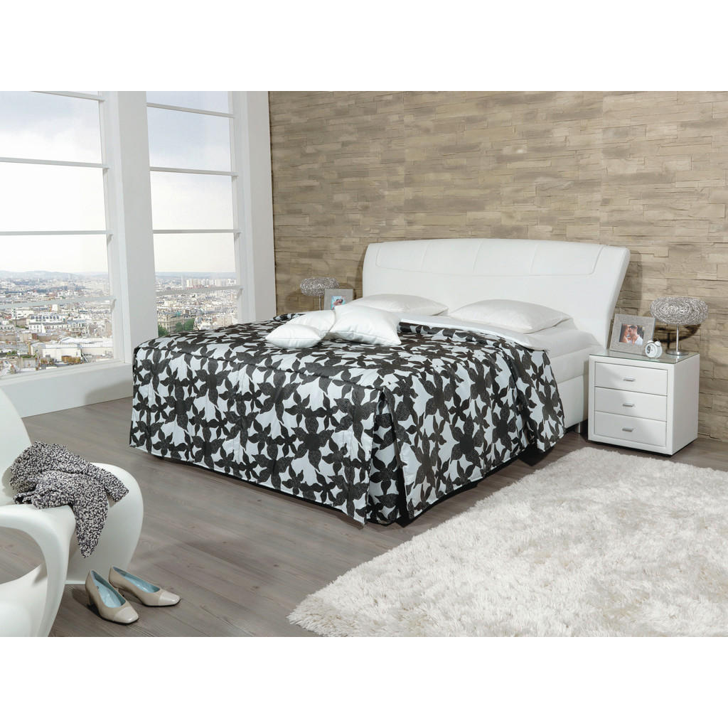 GESTOFFEERD BED 180 cm x 200 cm, wit textiel