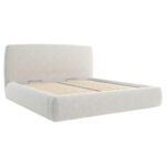 GESTOFFEERD BED 140 cm x 200 cm, hout, textiel, houten materiaal wit thumbnail 5