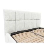 GESTOFFEERD BED 140 cm x 200 cm, hout, textiel, houtmateriaal wit thumbnail 6