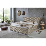 GESTOFFEERD BED 200 cm x 180 cm, wit textiel thumbnail 2