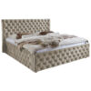 GESTOFFEERD BED 200 cm x 180 cm, wit textiel
